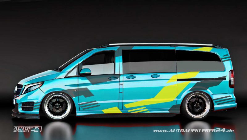 Mercedes Vito Transporter / Camper Tuning mit individuellem Aufkleber - Design-Folie von Autoaufkleber 24 für beeindruckende Optik – Folierung #053