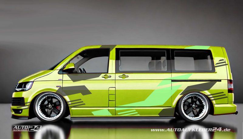 VW Transporter / Camper Tuning mit individuellem Aufkleber - Design-Folie von Autoaufkleber 24 für beeindruckende Optik – Folierung #053