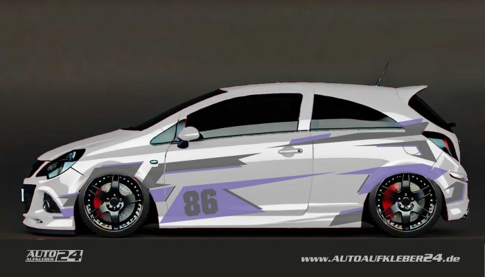 Opel Corsa Tuning mit individuellem Aufkleber – Design - Folie von Autoaufkleber 24 für beeindruckende Optik – Folierung #055