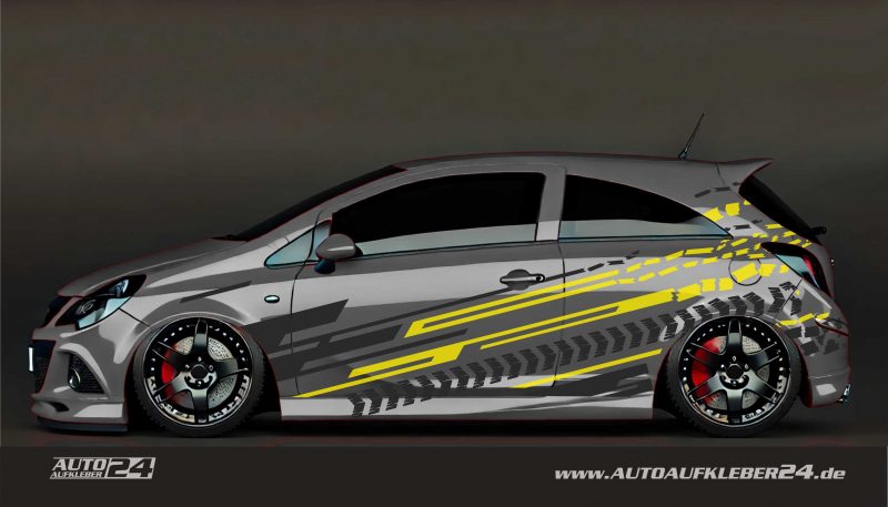 Opel Corsa Tuning mit individuellem Aufkleber – Design - Folie von Autoaufkleber 24 für beeindruckende Optik – Folierung #067