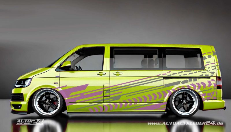 VW Transporter / Camper Tuning mit individuellem Aufkleber - Design-Folie von Autoaufkleber 24 für beeindruckende Optik – Folierung #067-2