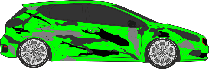 #5_269 CAR PERFORMANCE SET Camouflage Seitenstreifen Autoaufkleber