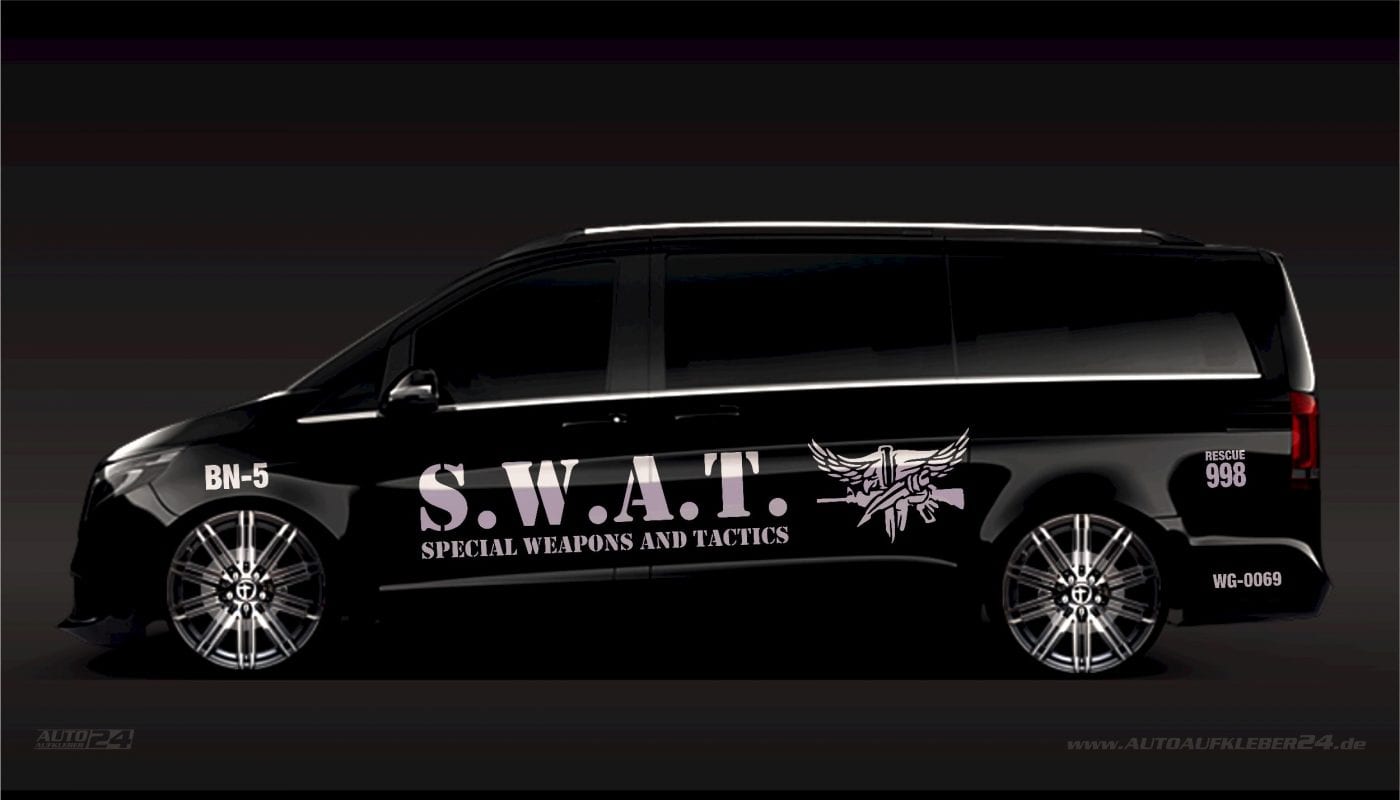 Autoaufkleber Seitenaufkleber Aufkleber SWAT Mercedes Vito V-Klasse