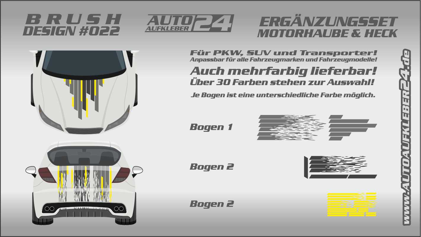 Brush-Design 022 Ergänzung- Motorhaube und Heck Aufkleber