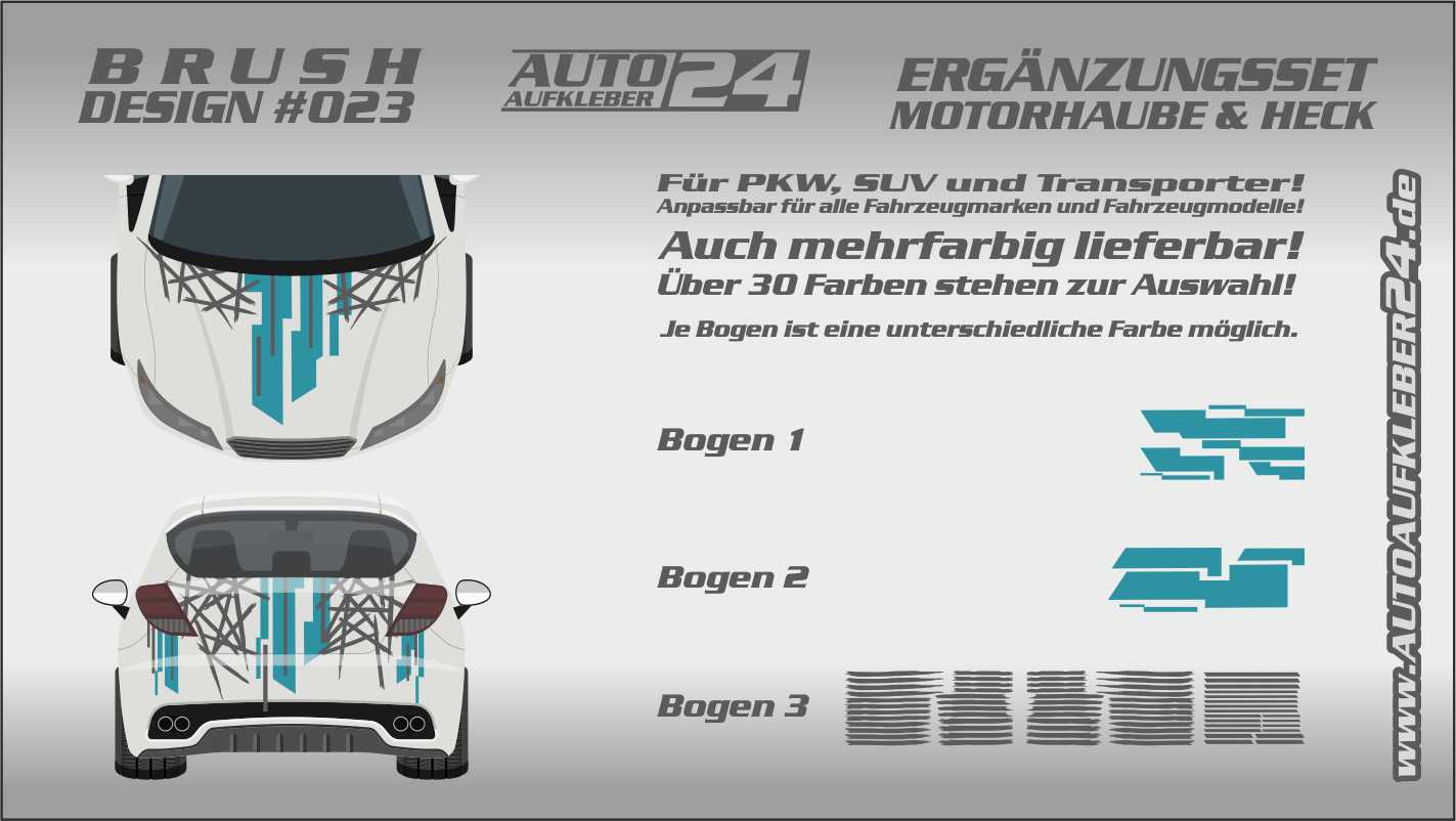 Brush-Design 023 Ergänzung- Motorhaube und Heck Aufkleber — Autoaufkleber  24 - carstyling and more