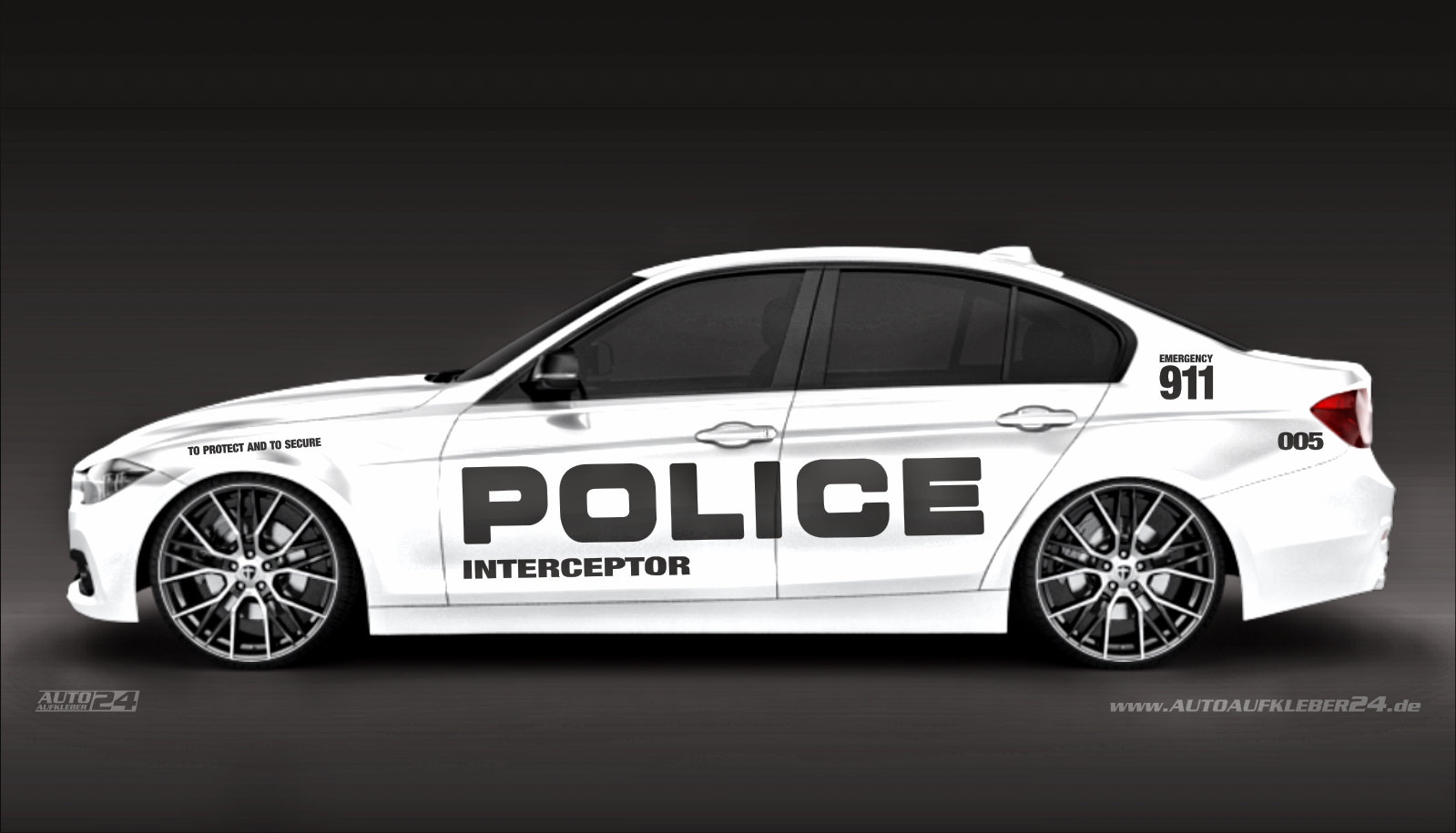 Police car design- Autoaufkleber Set — Autoaufkleber 24