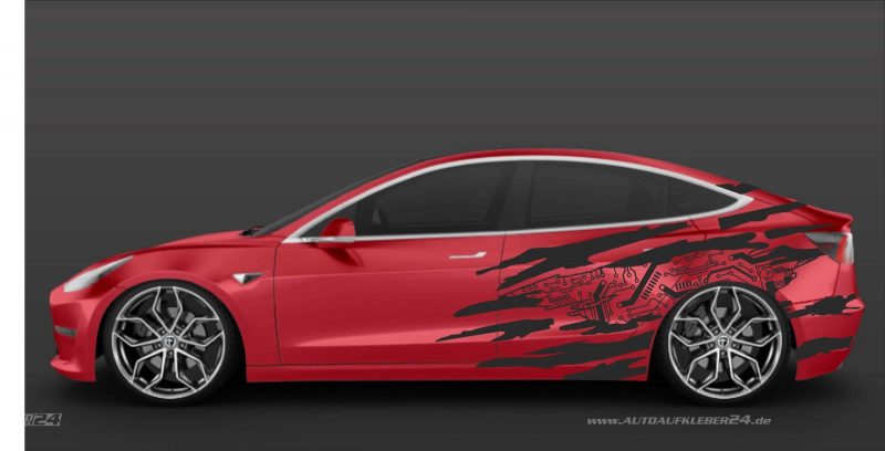 Autoaufkleber 24 - Dein Shop für ausgefallene Elektro Auto Aufkleber und Design Folien - Autofolierung Tesla Model S