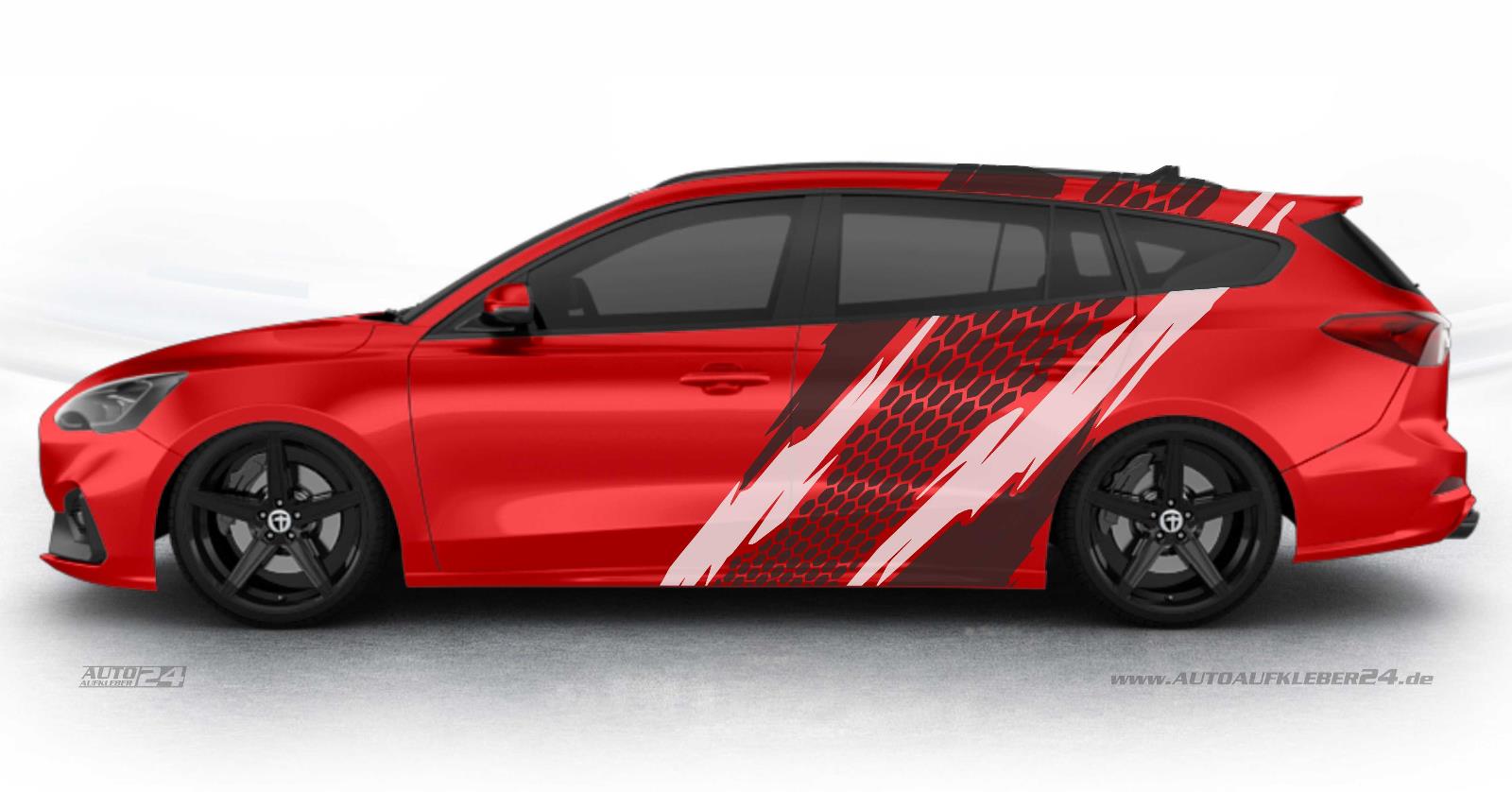 AUTODOMY Rückspiegel Aufkleber Stickers Auto mit Streifen Design Stripes  Tuning Packet mit 6 Einheiten mit unterschiedlichen Breiten Sportdesign für  das Auto (Rot) : : Auto & Motorrad