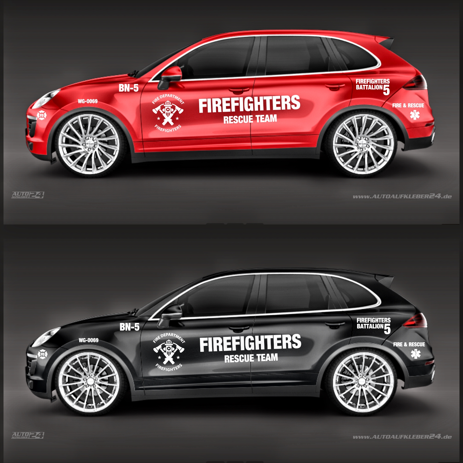 Firefighter SUV design - Autoaufkleber Set — Autoaufkleber 24 - carstyling  and more