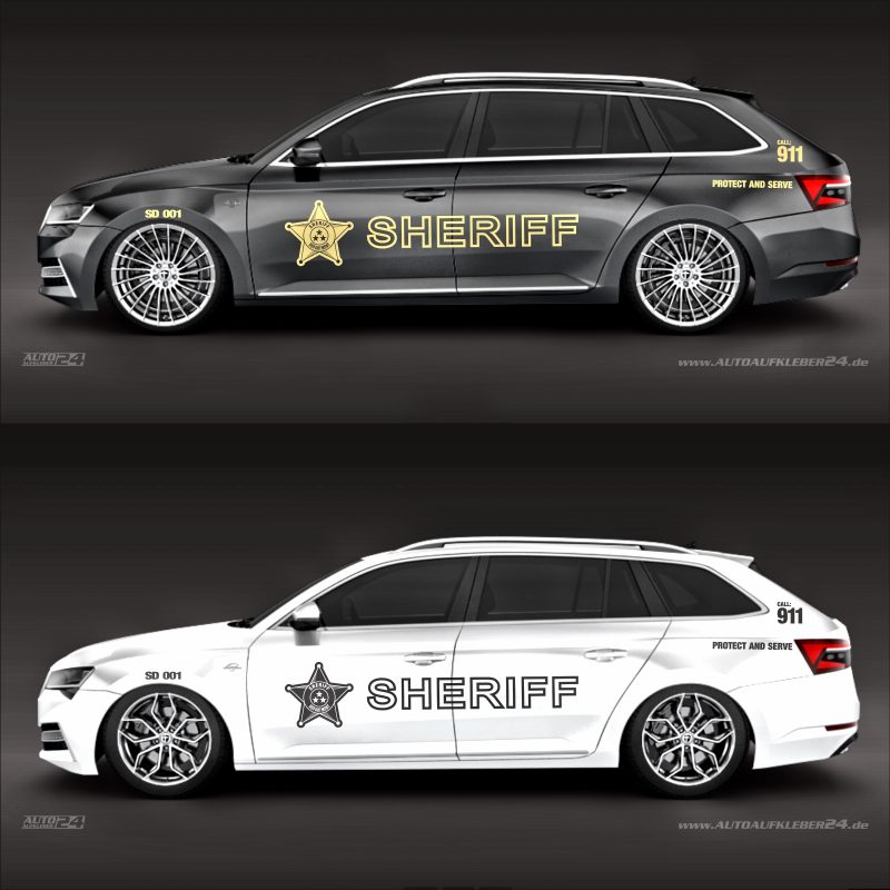 Police / Sheriff Autoaufkleber Seitenaufkleber Aufkleber für Skoda Oktavia RS und weitere