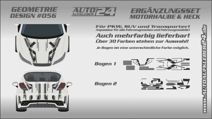 Geo-Design 055 Ergänzung- Motorhaube und Heck Autoaufkleber — Autoaufkleber  24 - carstyling and more