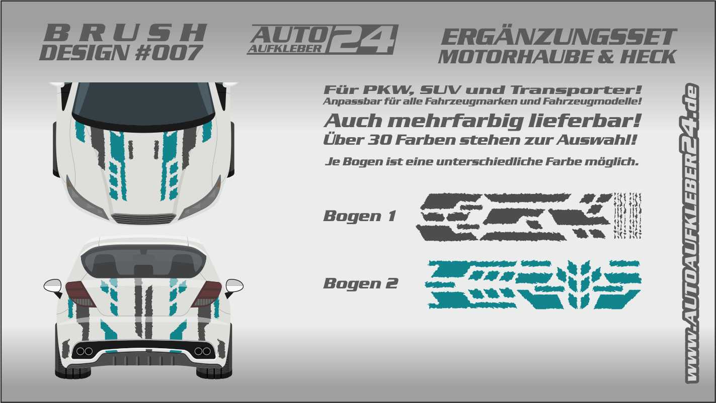 Brush-Design 007 Ergänzung- Motorhaube und Heck Autoaufkleber — Autoaufkleber  24 - carstyling and more