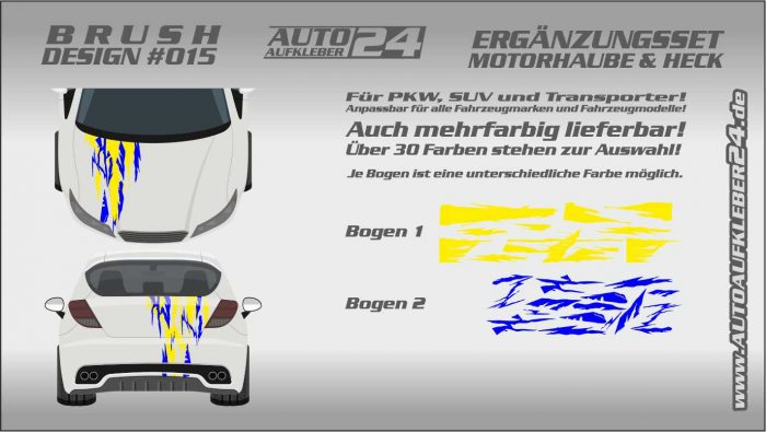 Brush-Design 001 Ergänzung Motorhaube und Heck Autoaufkleber —  Autoaufkleber 24 - carstyling and more