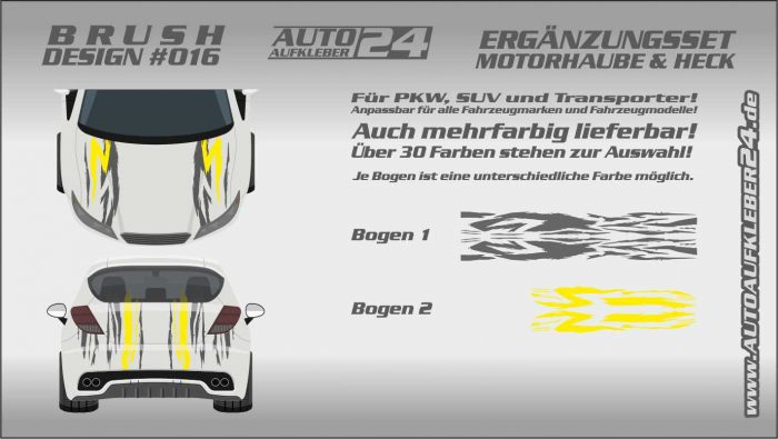 Brush-Design 016 Ergänzung Motorhaube und Heck Autoaufkleber —  Autoaufkleber 24 - carstyling and more