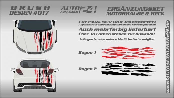 Brush-Design 017 Ergänzung- Motorhaube und Heck Autoaufkleber —  Autoaufkleber 24 - carstyling and more