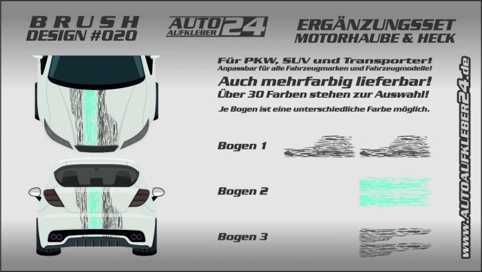 Brush-Design 020 Ergänzung- Motorhaube und Heck Autoaufkleber —  Autoaufkleber 24 - carstyling and more