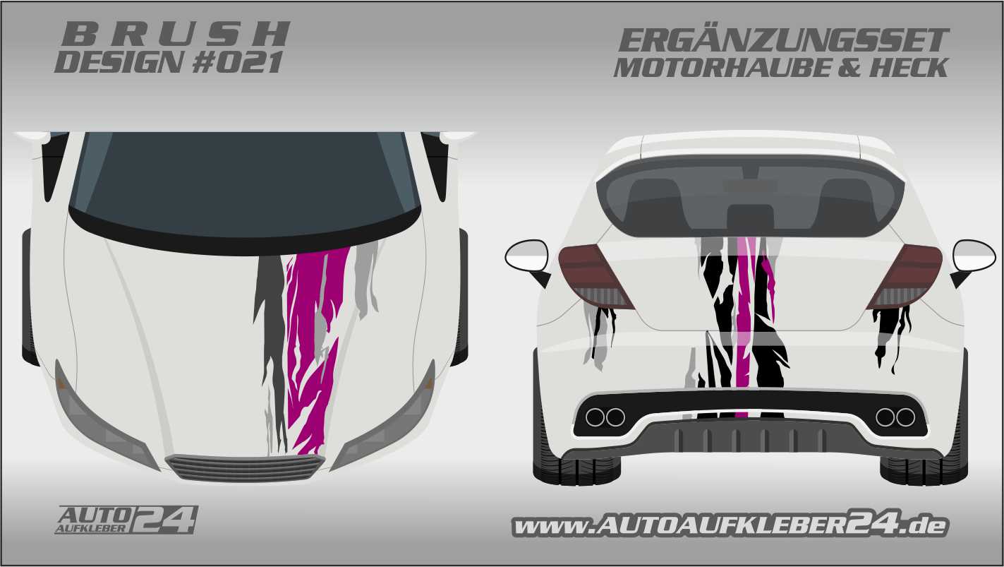 Brush-Design 021 Ergänzung- Motorhaube und Heck Autoaufkleber