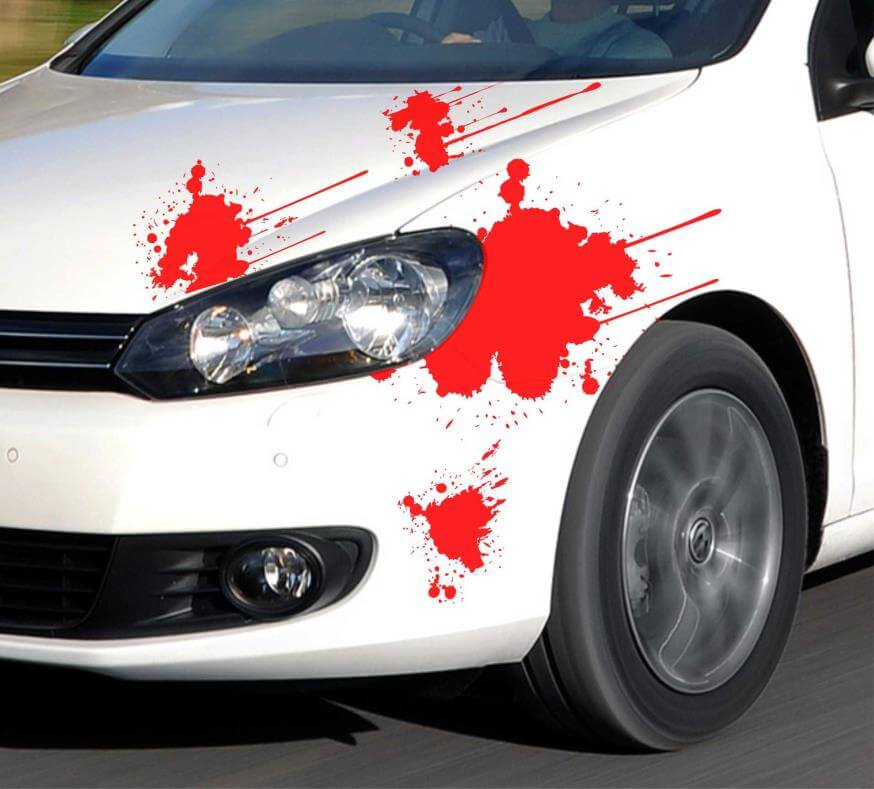 Blut Auto Aufkleber Einschusslöcher Sticker Tattoo Autoaufkleber  Tuningsticker