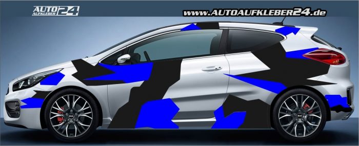 camouflage stealth design car wrap