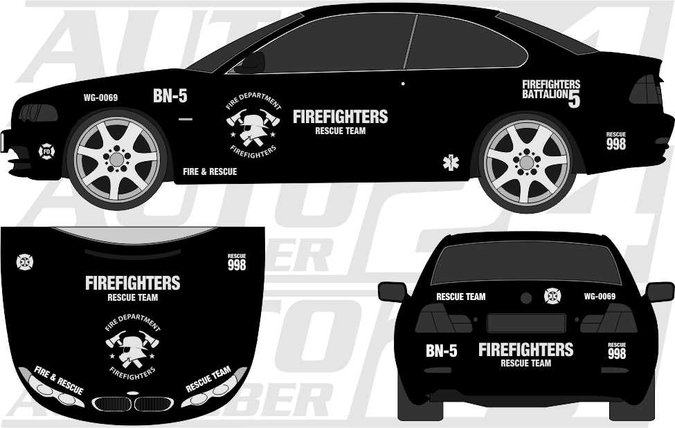 Firefighter V1 car design - Autoaufkleber Set — Autoaufkleber 24 -  carstyling and more