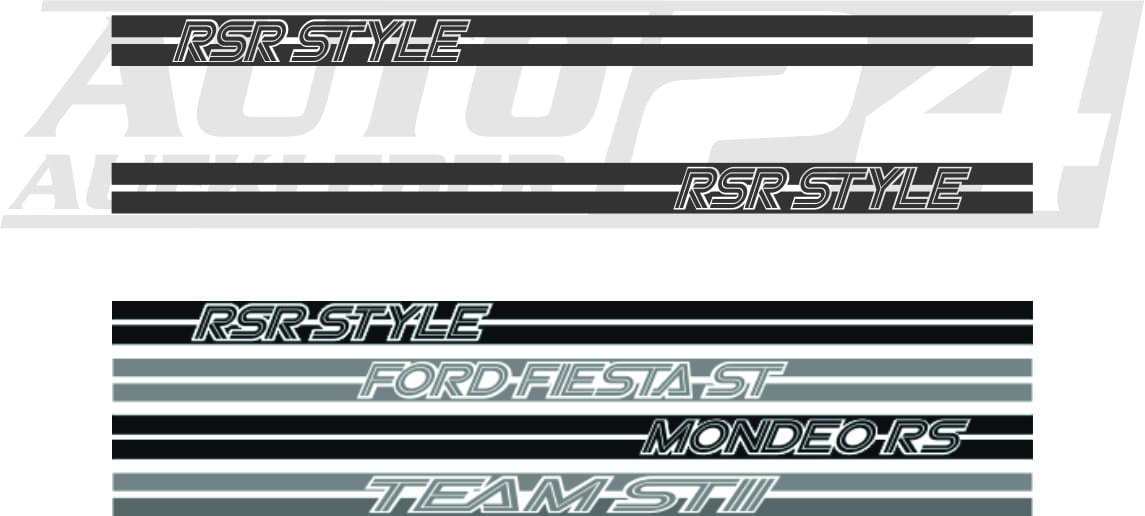 RSR Style Seitenaufkleber / Seitenstreifen Set — Autoaufkleber 24