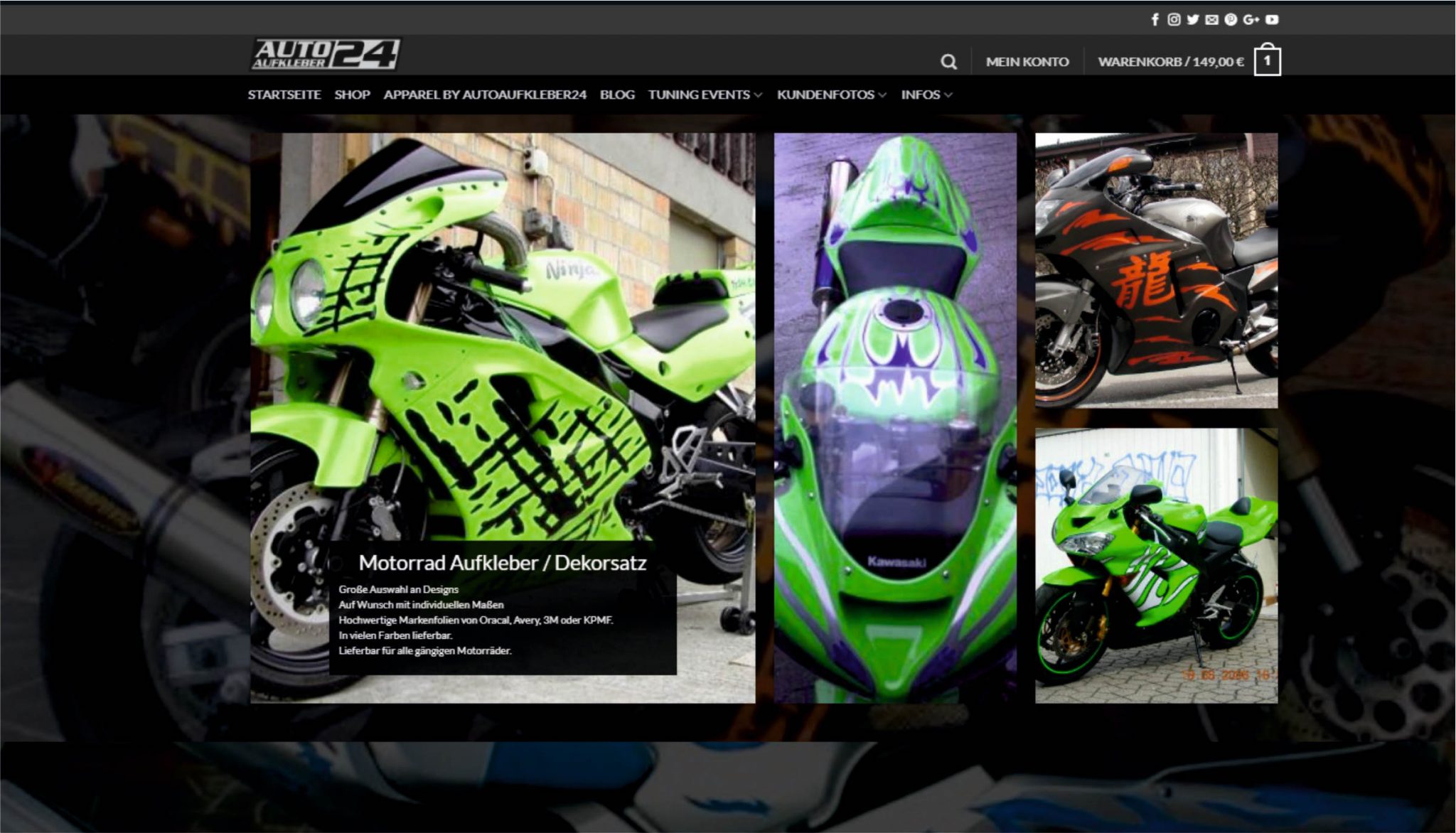 Motorrad Aufkleber & Design Dekore - Der Online Shop