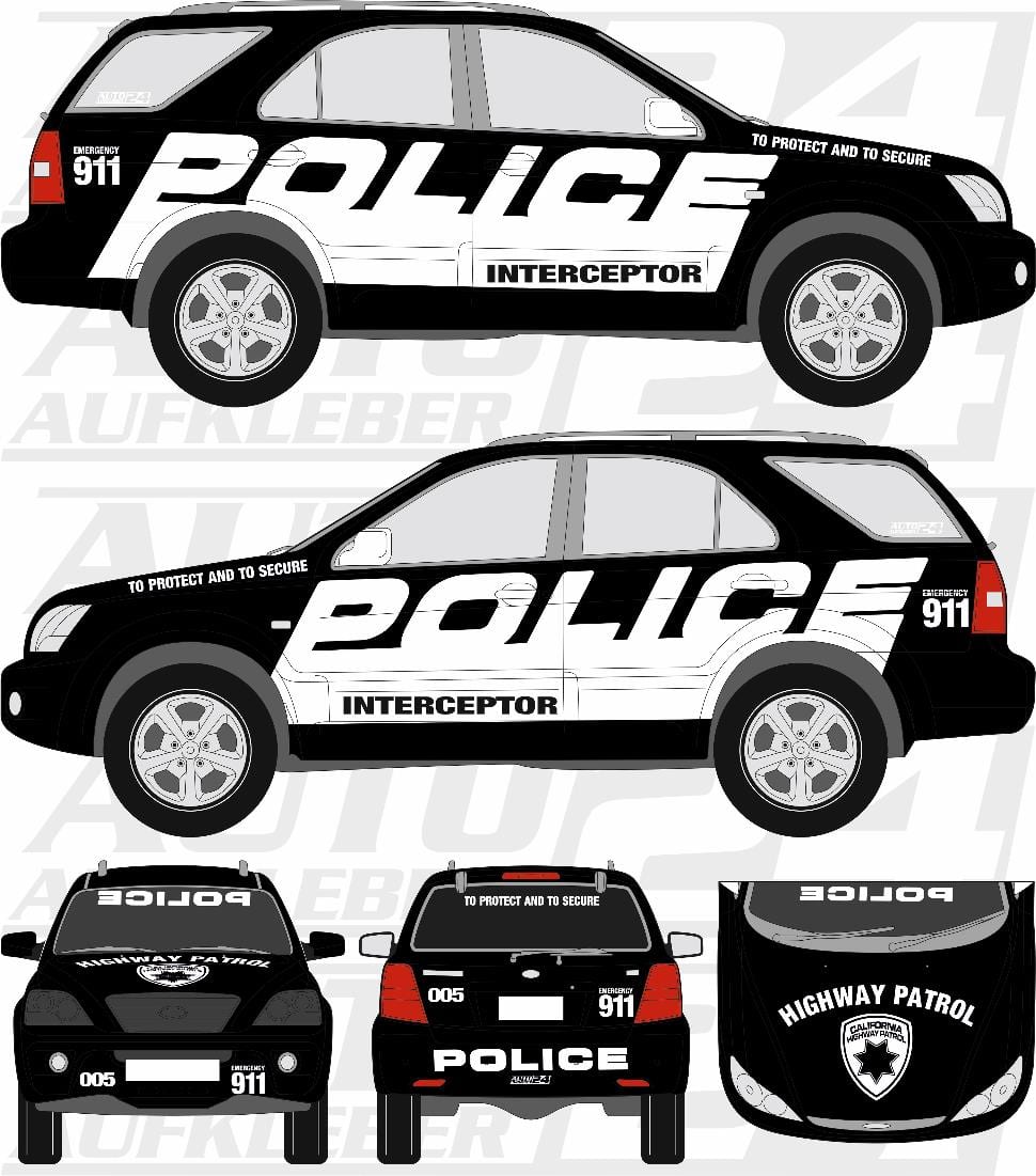 SUV Police car design - Autoaufkleber Set — Autoaufkleber 24 - carstyling  and more