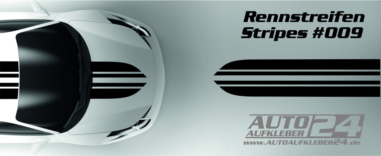 Rennstreifen - Mustang Streifen - Racing Streifen #009 — Autoaufkleber 24 -  carstyling and more