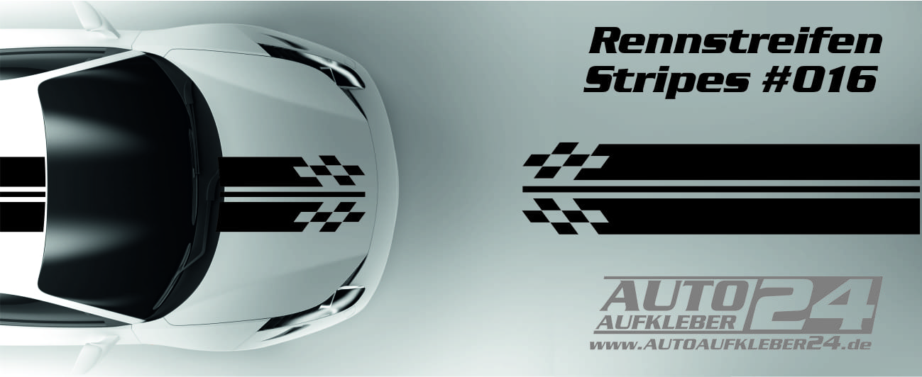 Rennstreifen - Mustang Streifen - Racing Streifen #016 — Autoaufkleber 24 -  carstyling and more