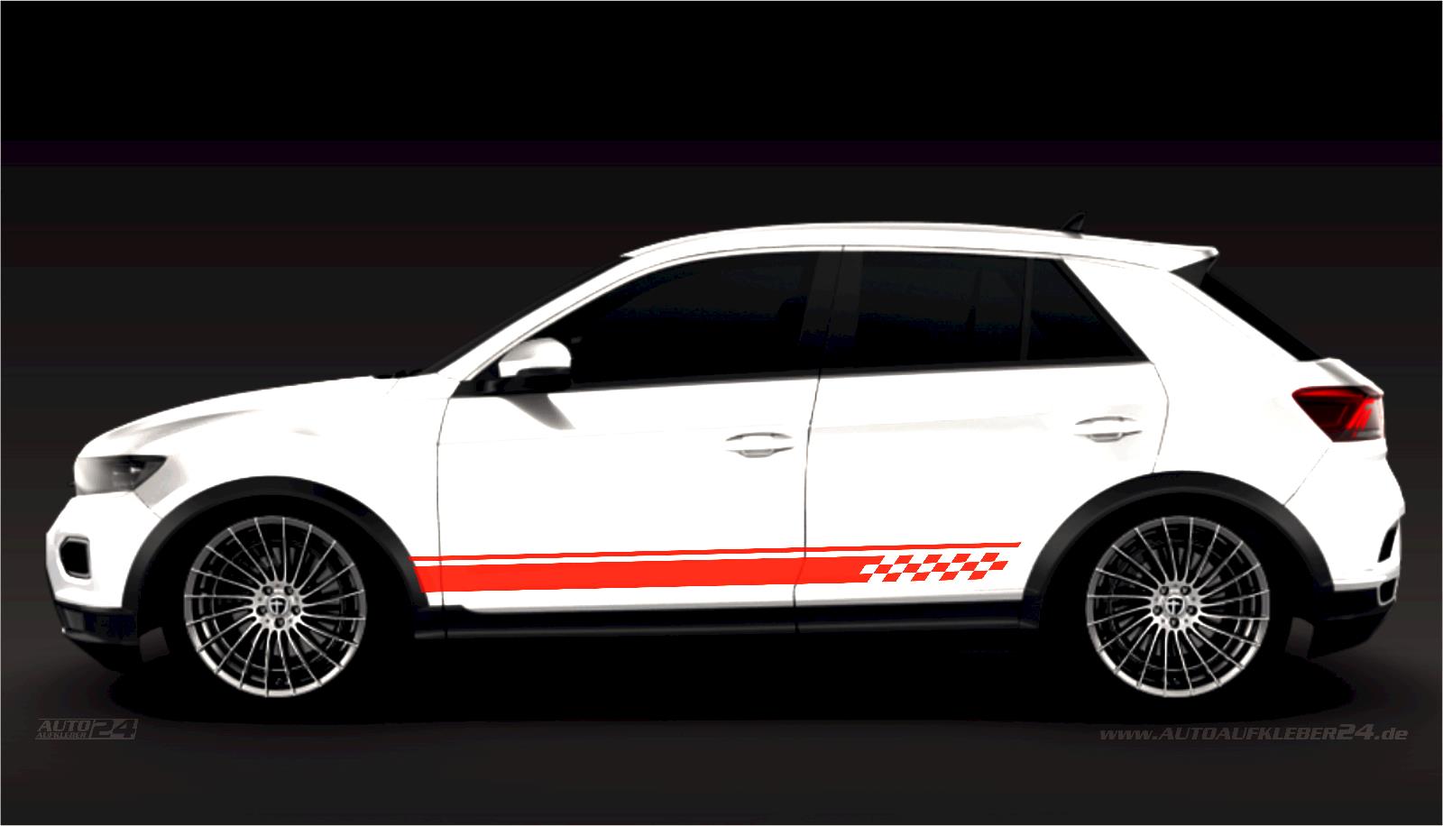 Seitenstreifen Zierstreifen - Aufkleber / Seitenaufkleber / Autoaufkleber SUV Volkswagen VW T-Roc T-Cross Tiguan