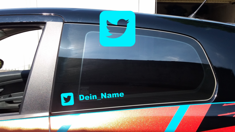 Dein Twitter Name als Aufkleber fürs Auto